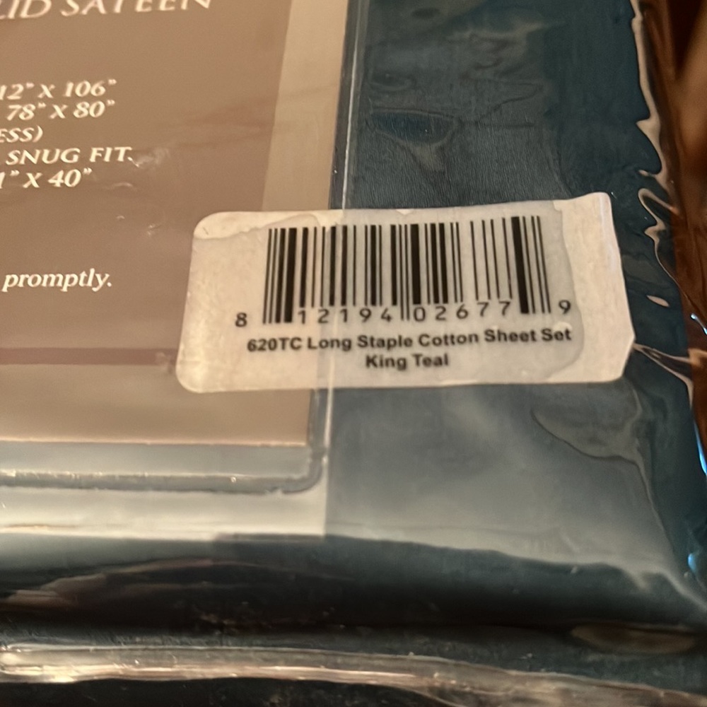 Teal cotton sheet set
